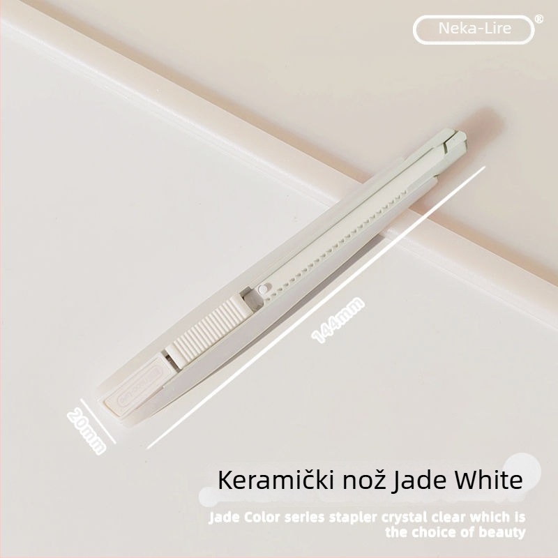 Univerzalni nož za radionicu u jade boji s keramičkom oštricom, kompaktni otvarač kutija i rezač za pakete