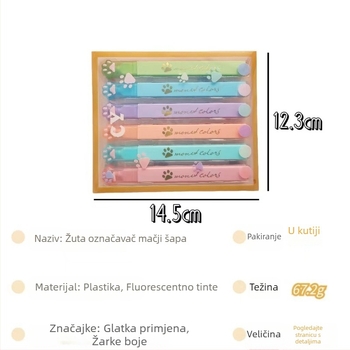 Marker za označavanje s nagnutom glavom, debelim vrhom, velikim kapacitetom; model 12; plastično kućište; u kutiji; 5 komada u kutiji