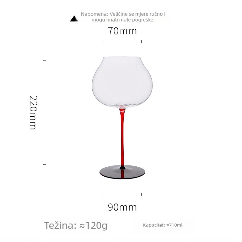 Vinska čaša od kristala | Zapremina 501–600 ml | Stil Light Luxury | Prilagodba dostupna | Mogućnost dodavanja logotipa