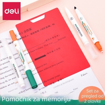 Deli S732 Set izbrisivog olovka s markerom i gumom — plastično kućište, pakiranje na kartici