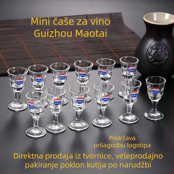Set od sedam kristalnih čaša za alkohol, male čaše od 10 ml, bijela