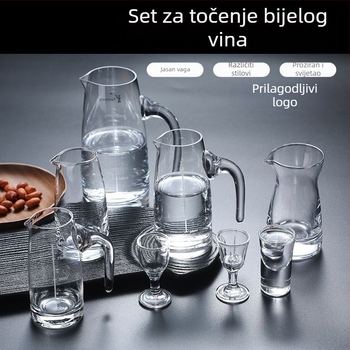 Set od sedam kristalnih čaša za alkohol, male čaše od 10 ml, bijela
