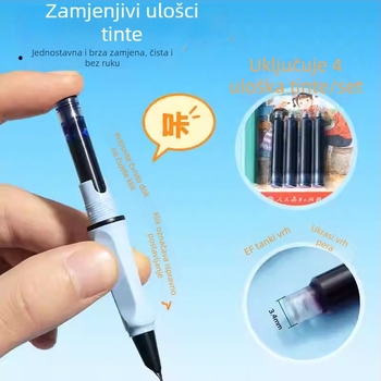 Plavo pero za vježbanje kaligrafije za učenike osnovne škole, EF vrh, korekcija držanja rukopisa