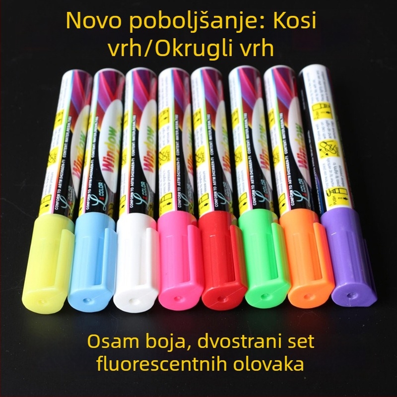 Dvostrano fluorescijski marker za LED ploče i magnetsku ploču, tekuća kreda