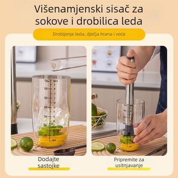 Nerđajući čelični muddler za drobljenje leda i pretvaranje voća u pulpu – moderan, jednostavan dizajn, izlazi 2024., jednokratno pakiranje, vrhunska kvaliteta