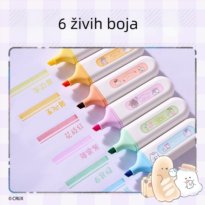 Fluorescentni marker YY015, plastično kućište, 6 komada u kutiji