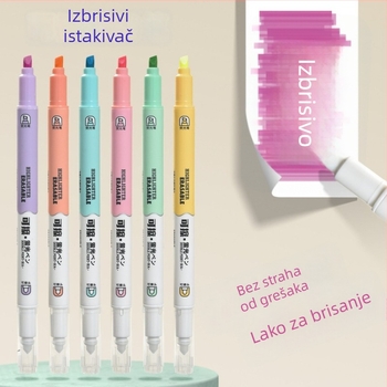 Dvostrano brisivi marker za isticanje, model H239D, plastično kućište, otisnuto logo, mogućnost prilagođavanja