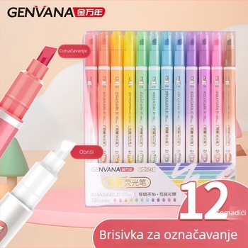Genvana Jin Wannian Prirodna Boja Serija – Izbrisivi Dvostrani Marker za Bilješke i Akvarelni Flomaster s Promjenom Boje, Model G-0545