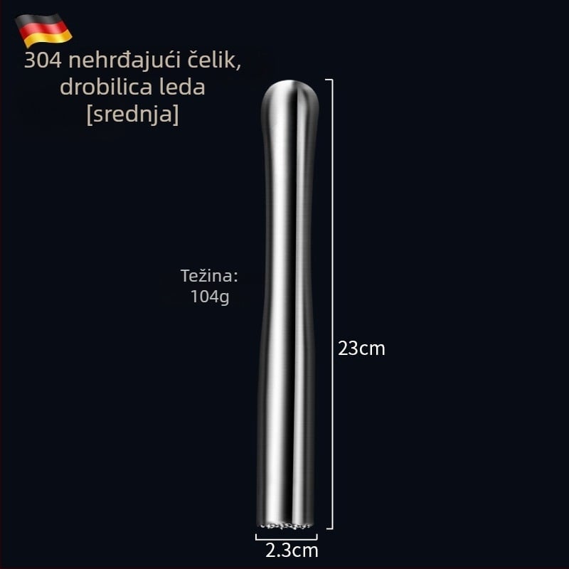 Bar muddler od nehrđajućeg čelika 304 za drobljenje leda i voća, alat za miješanje koktela, 155 g