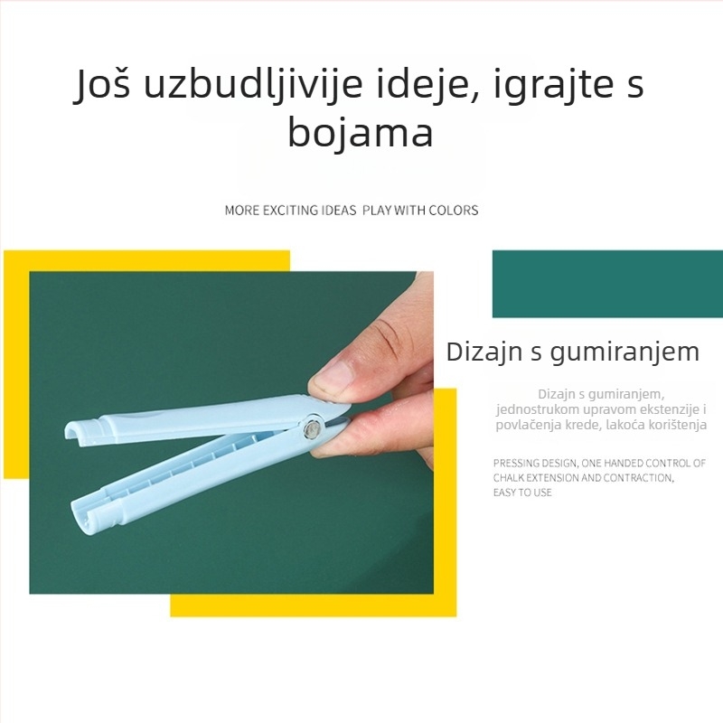 Držač kredom za nastavu, magnetski, bez prašine, plastični, set vodotopne krede