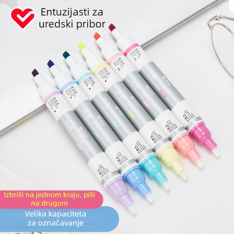 Highlighter marker, plastično kućište, kutija od 12 komada, tiskanje logotipa dostupno, prilagodba.