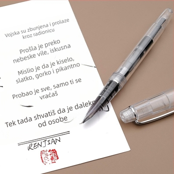 Bammi prozirno pero za kaligrafiju s plastičnim kućištem, mali zakrivljeni vrh za vježbanje kaligrafije