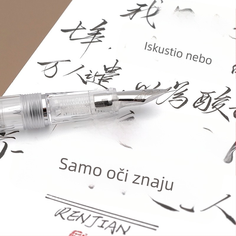 Bammi prozirno pero za kaligrafiju s plastičnim kućištem, mali zakrivljeni vrh za vježbanje kaligrafije