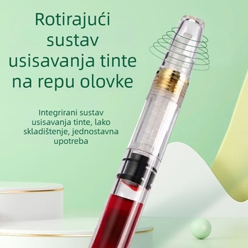Crveno prozirno rotirajuće pero s apsorpcijskim sustavom tinte za korekcije nastavnika i označivanje domaćih zadataka