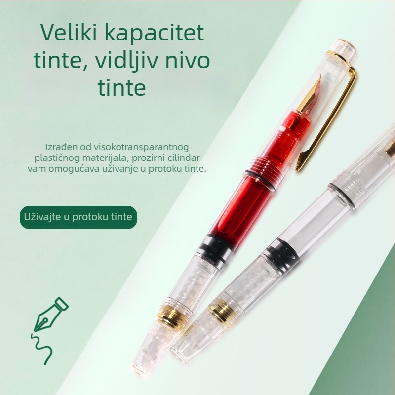 Crveno prozirno rotirajuće pero s apsorpcijskim sustavom tinte za korekcije nastavnika i označivanje domaćih zadataka
