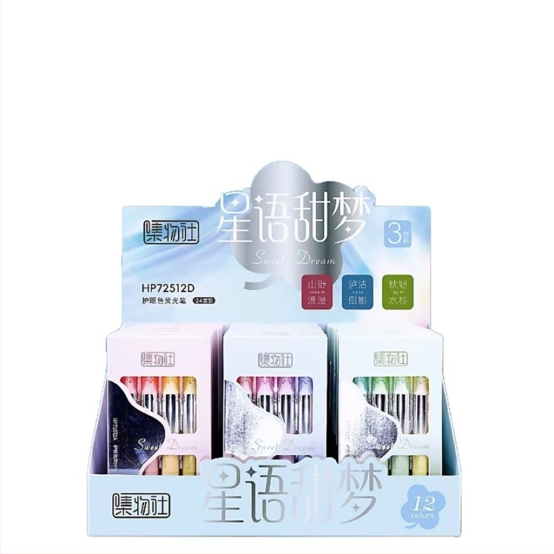 Marker za označavanje s nagibnim vrhom, plastično kućište, 24 seta u izložbenoj kutiji, 288 setova u kartonu (Brand: Collection Society)