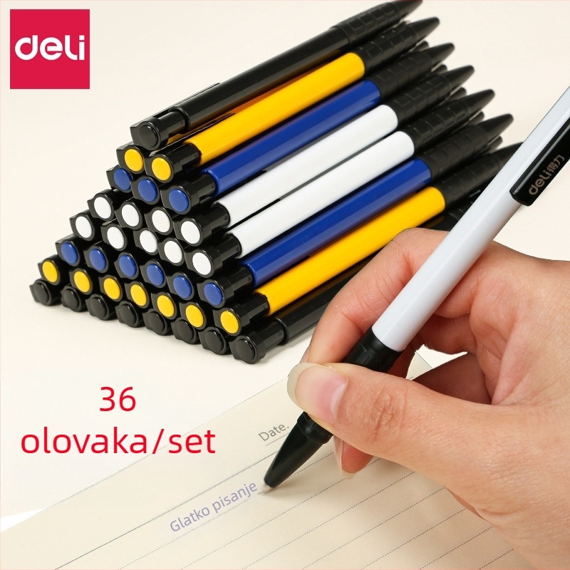 Deli 6546 kuglična olovka s pritiskom, 0,7 mm, 36 kom. u kutiji