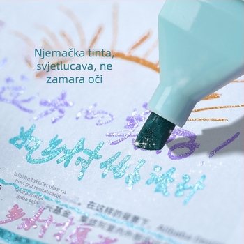 Weiyahui glitter marker za učenike, šareni istakivač za dnevnik