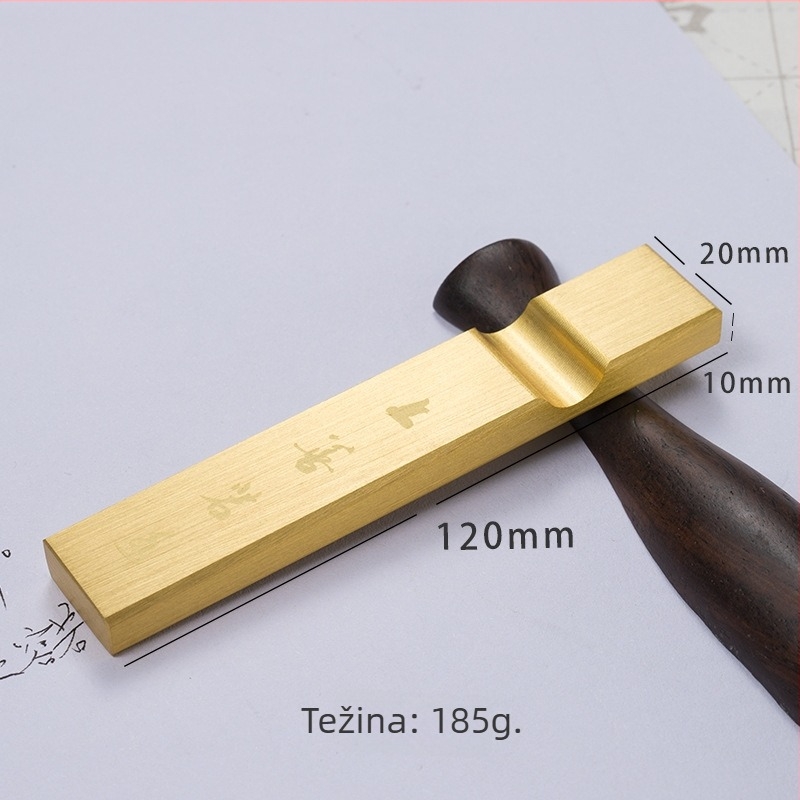 Mešing držač za pero i pravilo za kaligrafiju, dizajn Četiri blaga studija, dvostruki papirnati uteg, model Bj-2012, graviranje Jianjie, mogućnost tiska loga