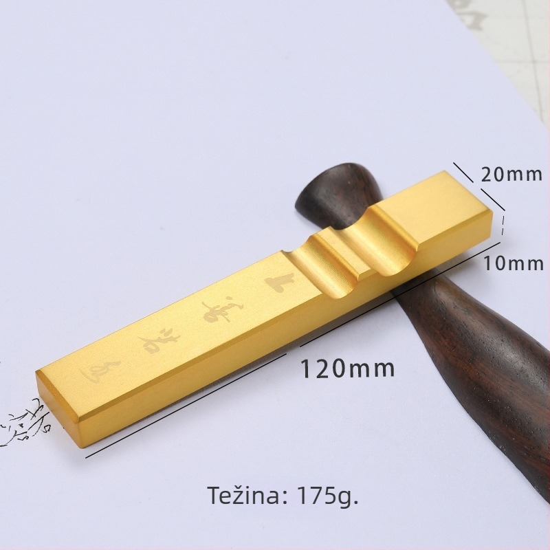 Mešing držač za pero i pravilo za kaligrafiju, dizajn Četiri blaga studija, dvostruki papirnati uteg, model Bj-2012, graviranje Jianjie, mogućnost tiska loga