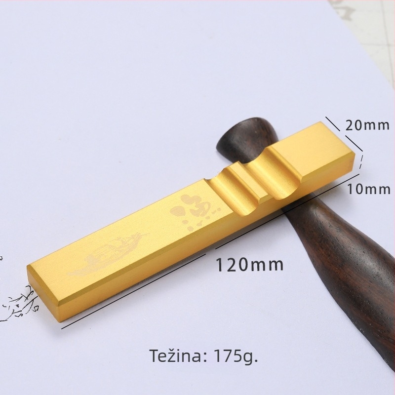 Mešing držač za pero i pravilo za kaligrafiju, dizajn Četiri blaga studija, dvostruki papirnati uteg, model Bj-2012, graviranje Jianjie, mogućnost tiska loga