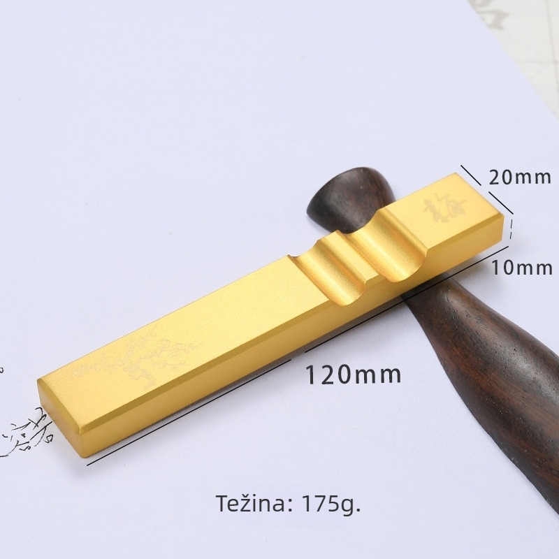 Mešing držač za pero i pravilo za kaligrafiju, dizajn Četiri blaga studija, dvostruki papirnati uteg, model Bj-2012, graviranje Jianjie, mogućnost tiska loga