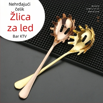 Kanta za led za bar s cjedilom za led i setom žlica za led (kocke leda i kuglice leda)