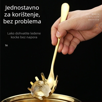 Kanta za led za bar s cjedilom za led i setom žlica za led (kocke leda i kuglice leda)