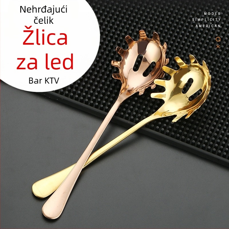 Kanta za led za bar s cjedilom za led i setom žlica za led (kocke leda i kuglice leda)