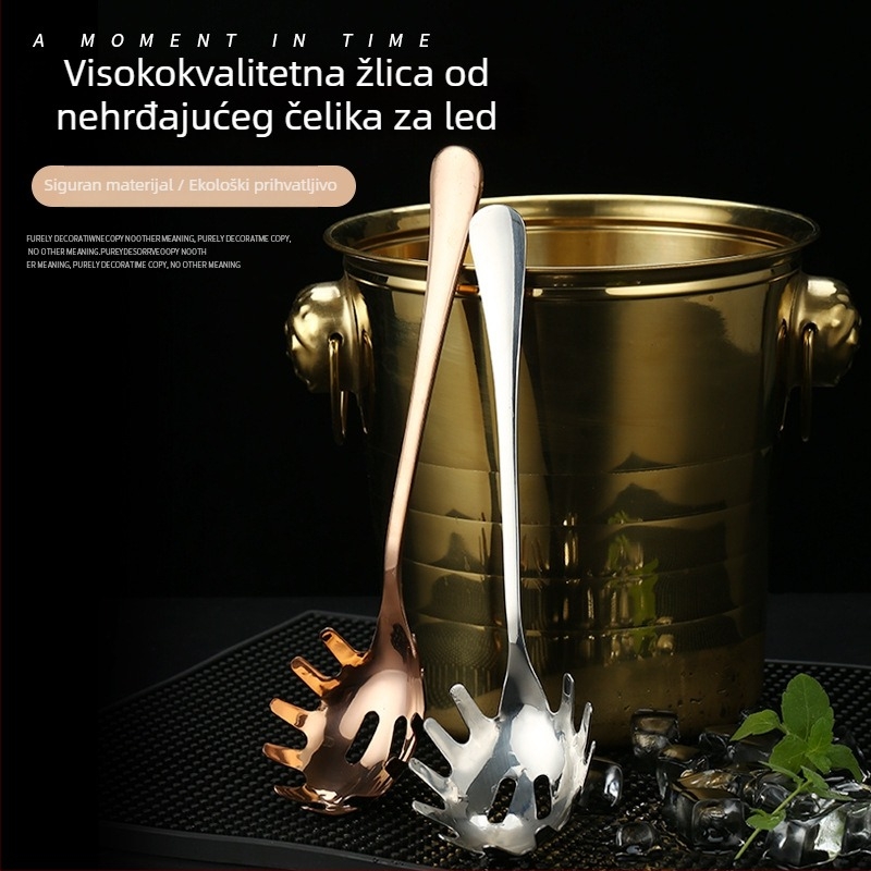 Kanta za led za bar s cjedilom za led i setom žlica za led (kocke leda i kuglice leda)