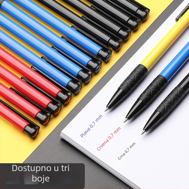 Kuglična olovka s tlačnim mehanizmom 0,7 mm, crno ili plava tinta, uredski pribor