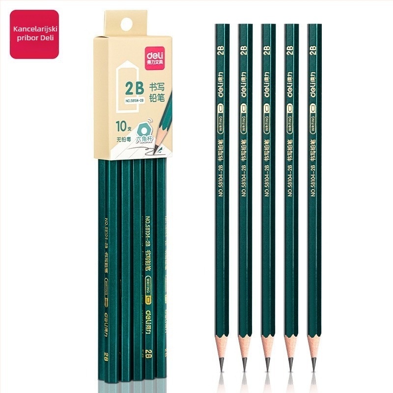 Deli drvene olovke 58104 – olovke za pisanje i skicu za učenike, 10 komada