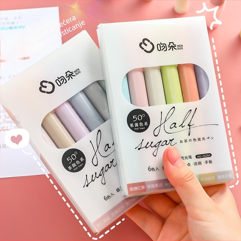 Pastelno plave boje marker za oči za učenike, marker za bilježnice velike kapacitete s nagnutim vrhom, u kutiji