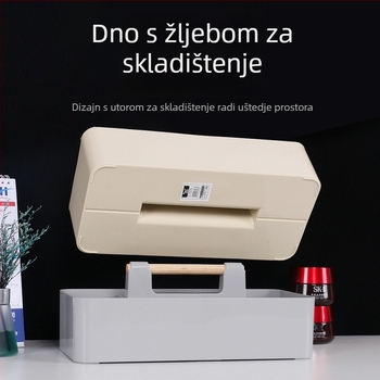 Kutija za pohranu na radnom stolu - PP plastika, model 8963, kapacitet 2 L, moderan minimalistički dizajn, za organiziranje kozmetike.