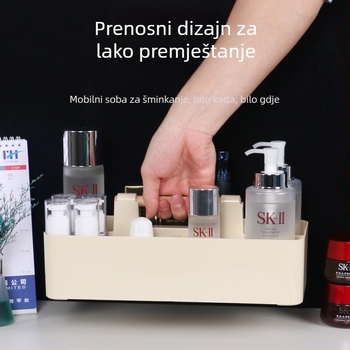 Kutija za pohranu na radnom stolu - PP plastika, model 8963, kapacitet 2 L, moderan minimalistički dizajn, za organiziranje kozmetike.