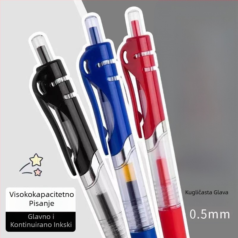 K35 pritiskno gel pero, 0.5 mm, wolfram vrh, plastično kućište, za ured/ispit/pisanje