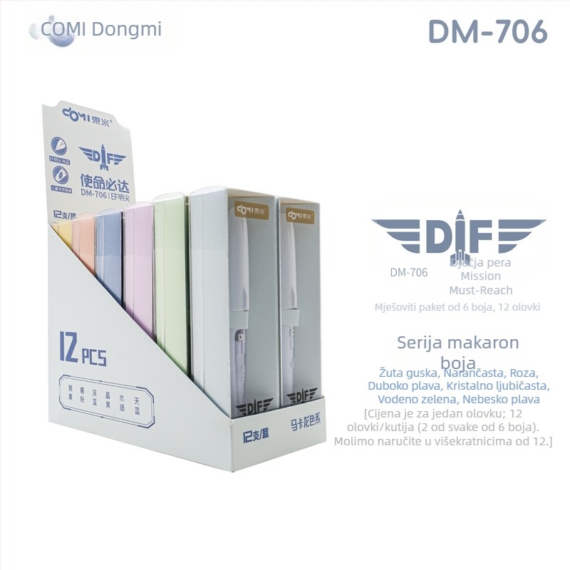 Dongmi DM-706 dječje pero s EF vrhom, zamjenjiva tinta za vježbanje pisanja