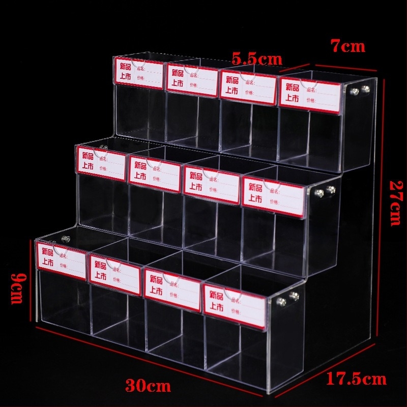 Držač za olovke od organskog stakla, model 02, konfiguracije 4 pretinca / 8 pretinca / 12 pretinca
