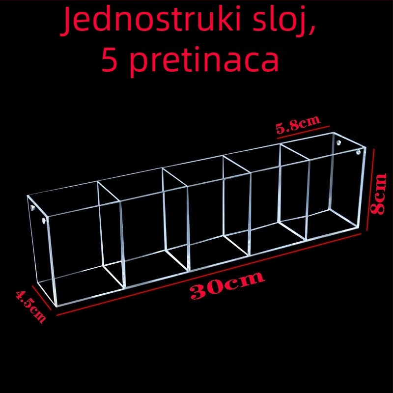 Držač za olovke od organskog stakla, model 02, konfiguracije 4 pretinca / 8 pretinca / 12 pretinca