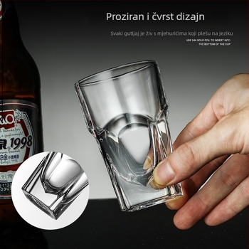 Pivska čaša s osmerokutnim dizajnom, staklo, kapacitet 201–300 ml, pakiranje u setu, tisklogotipa dostupno