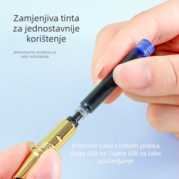 SSLJ-0755 set pera s kartridžnom tintom, nehrđajući čelik vrh, 16 komada u kutiji