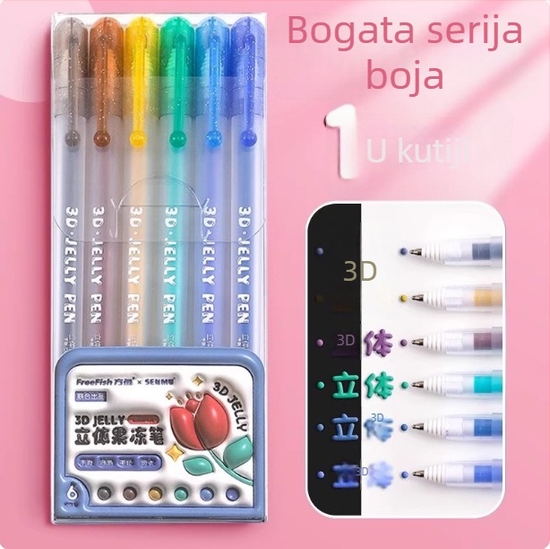 Berade FY-1138-y 3D gel olovka - s jednim vrhom, plastično tijelo, u kutiji