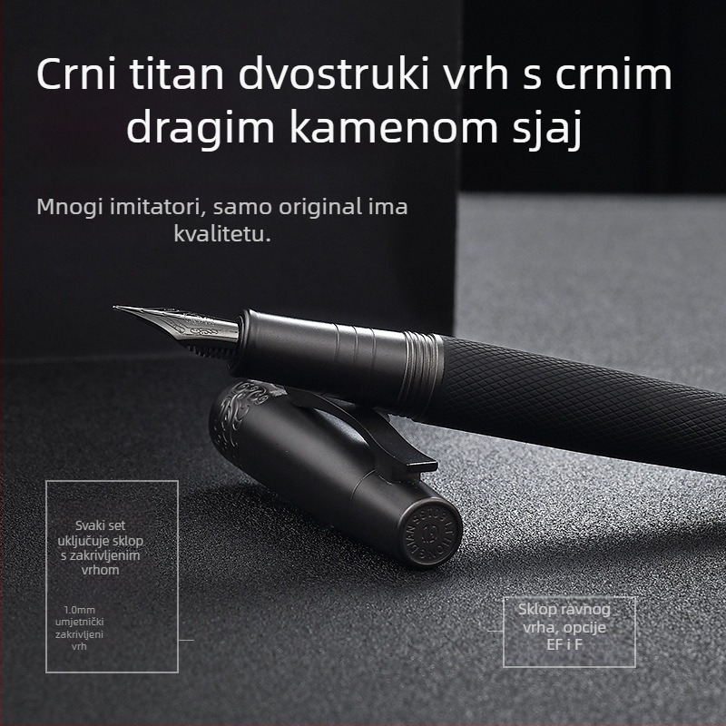 Hongdian kaligrafsko pero s crnim tijelom i zakrivljenim vrhom, u kutiji za poklone, spremnik tinte, personalizirano graviranje