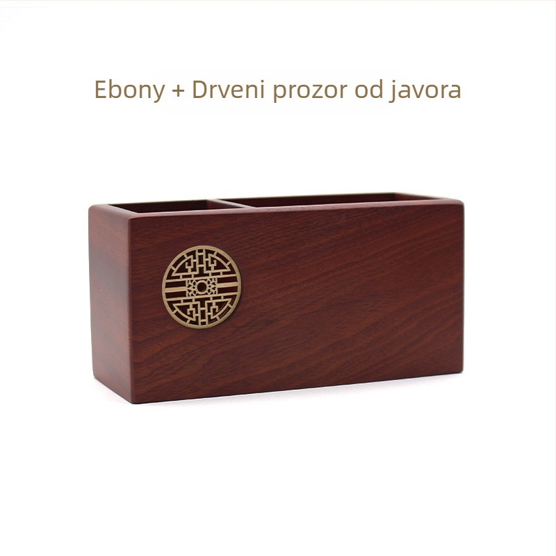 Drvenikvadratni držač olovaka s graviranjem i tiskom logotipa, pogodan kao dar za završnu maturu i poslovni dar.