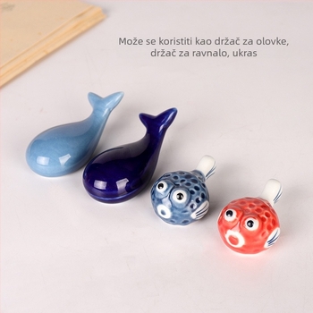 Keramički držač za četkice s motivima životinja za kaligrafiju, KTBG-07