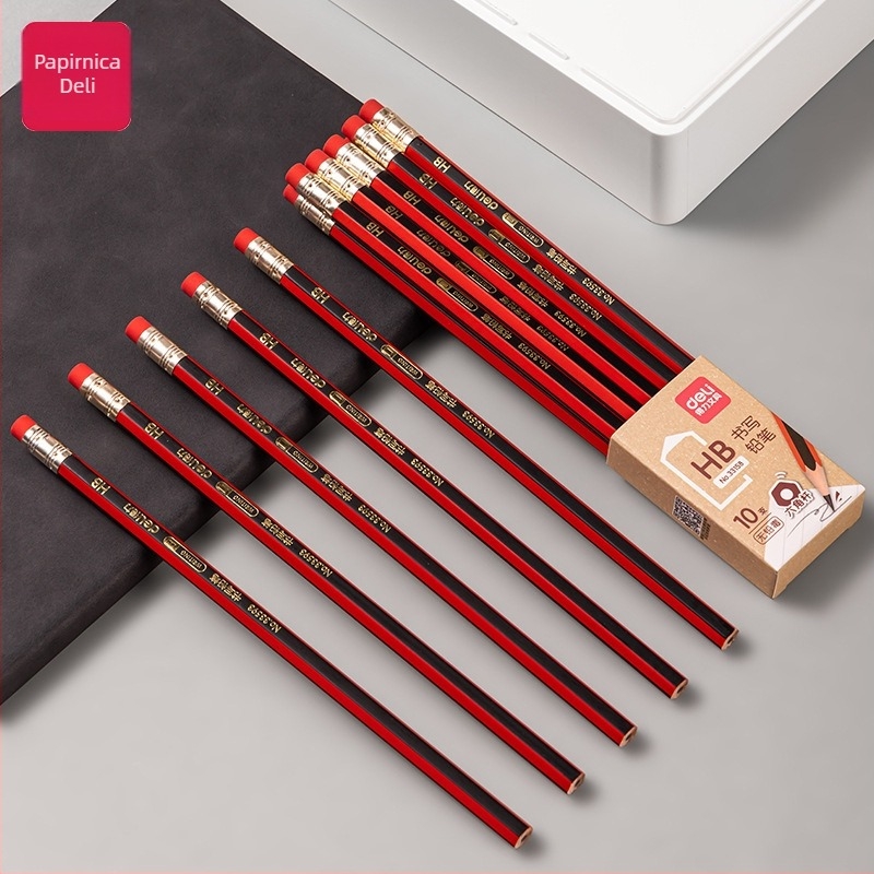 Drvena šestokutna olovka HB/2B grafit – Deli 33158/33159 za pisanje i crtanje, vježbanje za učenike