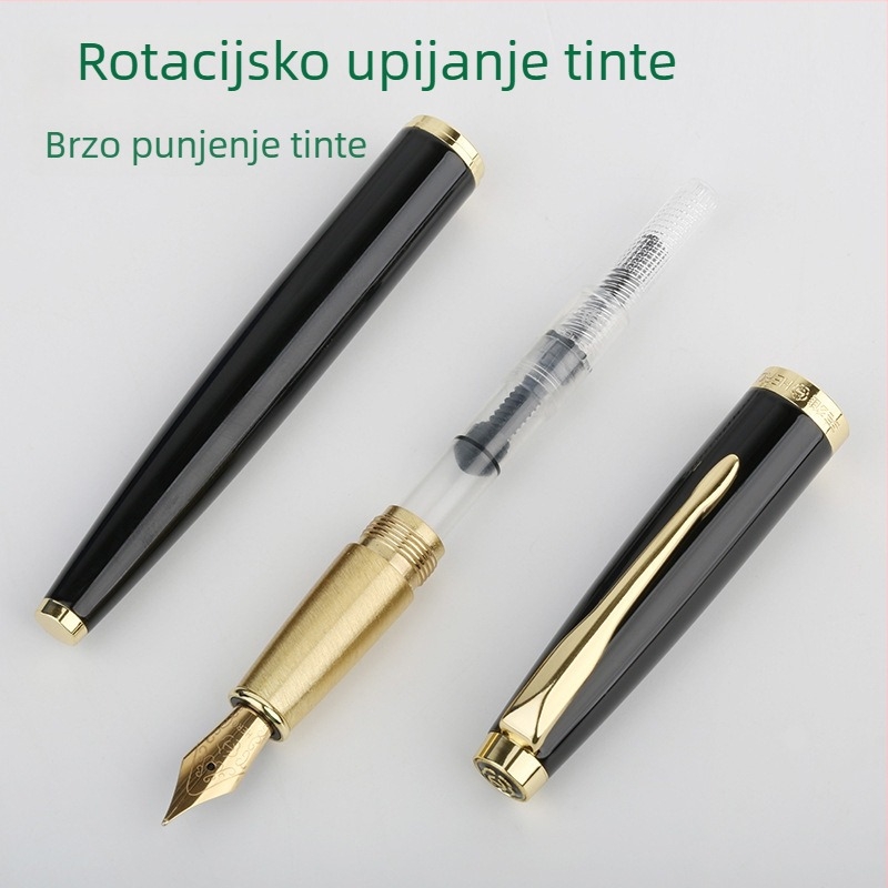 Hero E101 pero s iridijevim vrhom, u poklon kutiji s atramentom – elegantno poslovno pero za pisanje i potpisivanje.