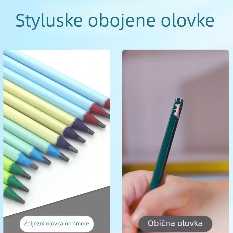 Trojkutna olovka od smole s 2B grafitom za osnovnoškolce – pisanje, skiciranje i crtanje