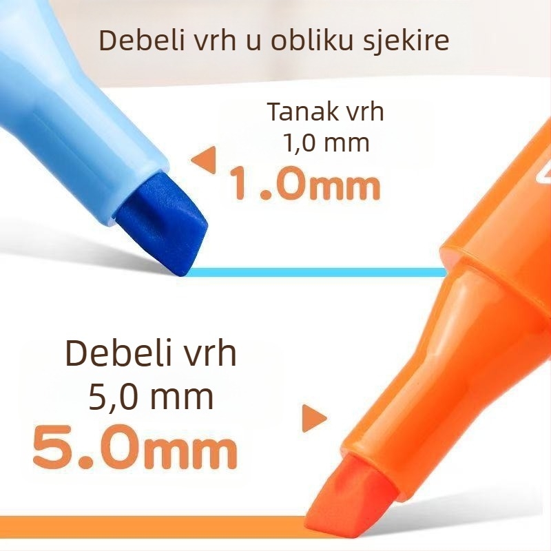 Morning&Light 6 boja marker za podcrtavanje s velikim kapacitetom – bomboni boje, za učenike