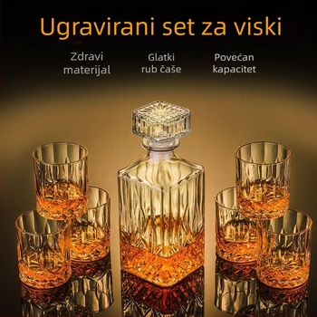 Set za viski s čašama u europskom stilu, jednostavan dizajn